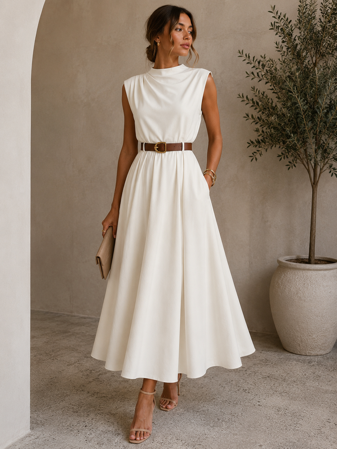 Élodie | Vestido Satin Sin Mangas