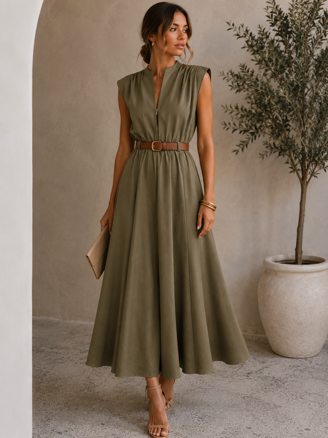 Élodie | Vestido Satin Sin Mangas