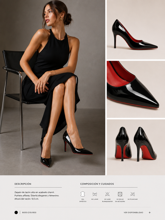 Noire Camille | Tacón Negro Charol